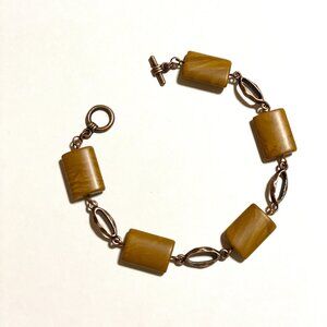2/$20, Earthy Petrified Wood Jasper Bracelet, Genuine Gemstone + Copper Link